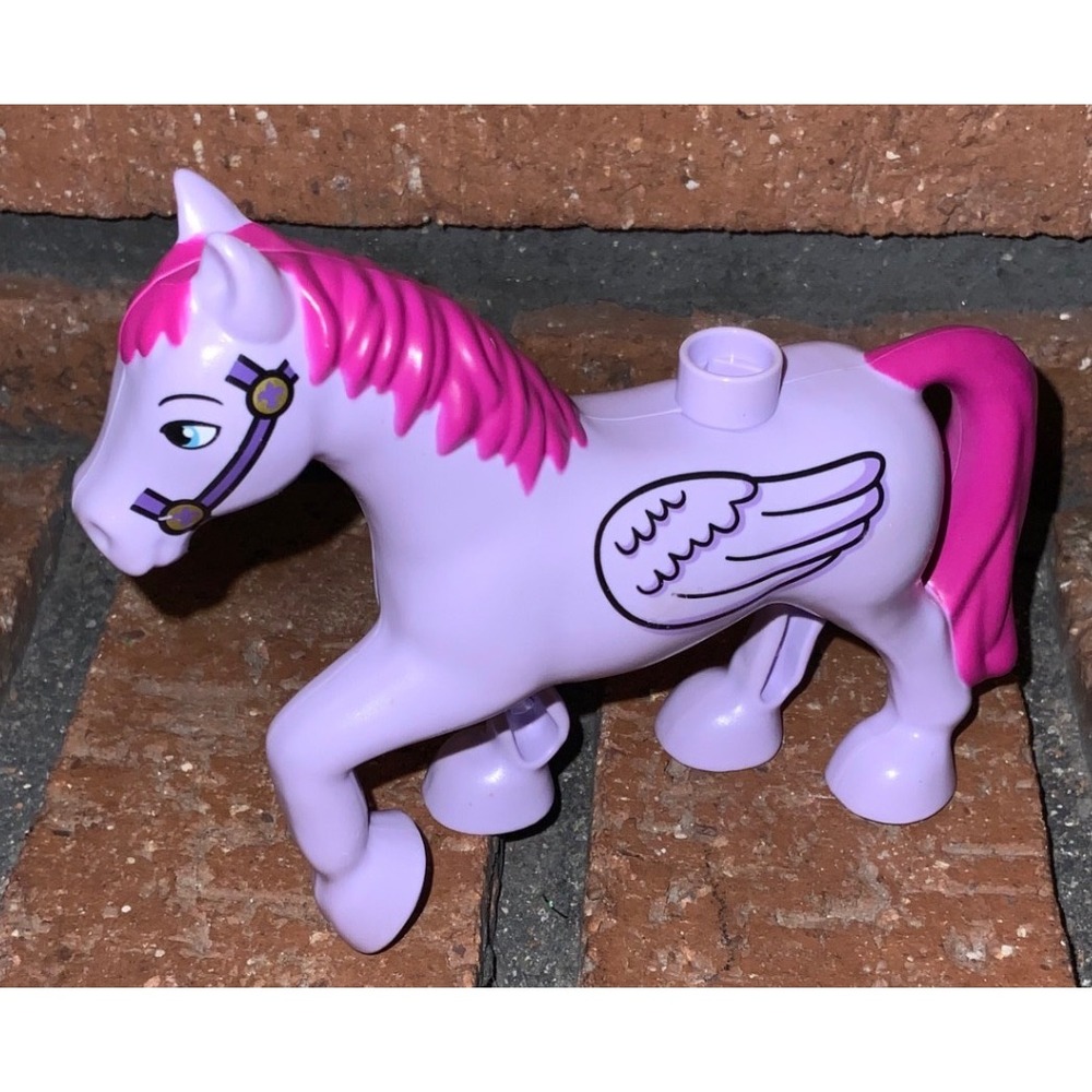 LEGO Duplo Pegasus Lavender Horse Pink Mane Printed Wings Figure